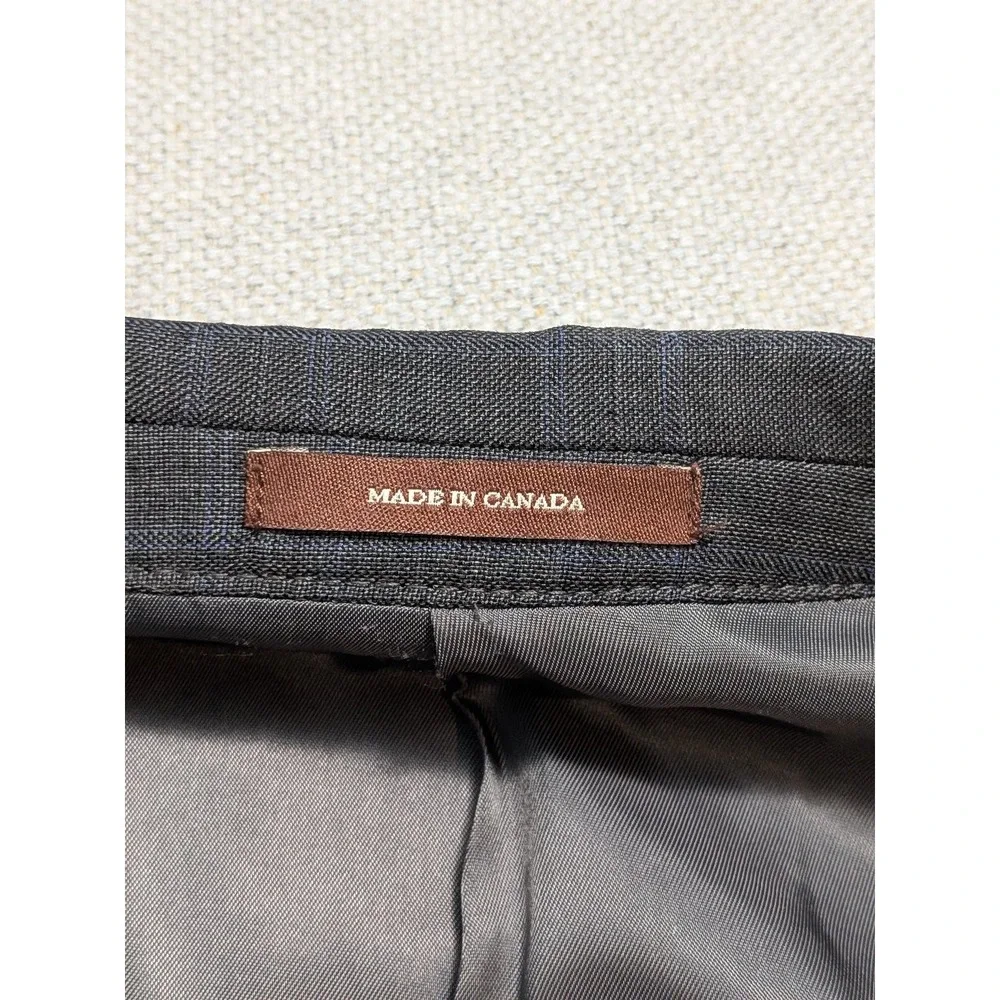 Peter Millar Men's Blazer 40R Gray Check Wool Crown Jacket Union Canada Made